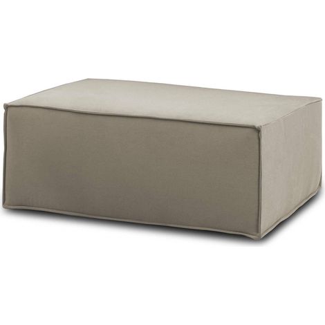 Talamo Italia Puff Antonella, Ottomane im Wohnzimmer, 100% Made in Italy, Relaxsessel aus gepolstertem Stoff, Cm 100x70h43, Turteltaube