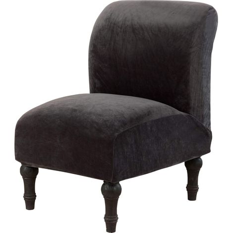 Armless chair covers, stretchable and removable, repellent furniture protectors, washable stretch sofa covers for home or hotel (dark grey, velvet) (1/5)