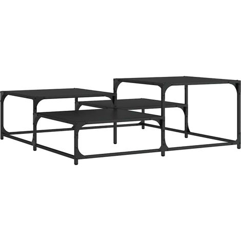 Maison Exclusive - Tavolino da Salotto Nero 107x107x40 cm in Legno Multistrato