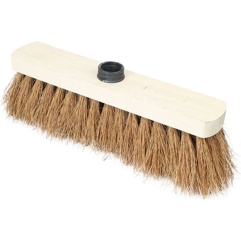 Balai en coco naturel et bois - 29 cm - Marron - Linxor (1/3)
