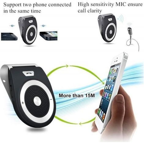 Kit Mains Libres - - Bluetooth 4.1 - Allumage Automatique - Double Connectivité - Chargeur USB Inclus (1/4)