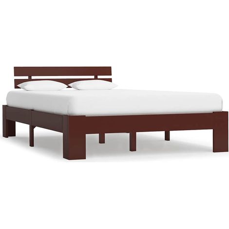 Estructura cama sin colchón madera pino marrón oscuro 120x200cm (1/5)