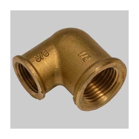 RACCORDO A GOMITO RIDOTTO F/F OTTONE GIALLO 1 x 3/4