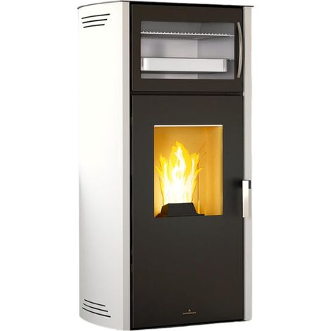 Bronpi – Poêle à granulés silencieux 11 kW – Évacuation arrière – Foyer en vermiculite – Capacité four 52 L – Classe énergétique A+