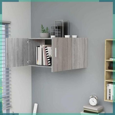 815514 Armoire murale Sonoma gris 80x39x40 cm Bois d'ingénierie (1/5)