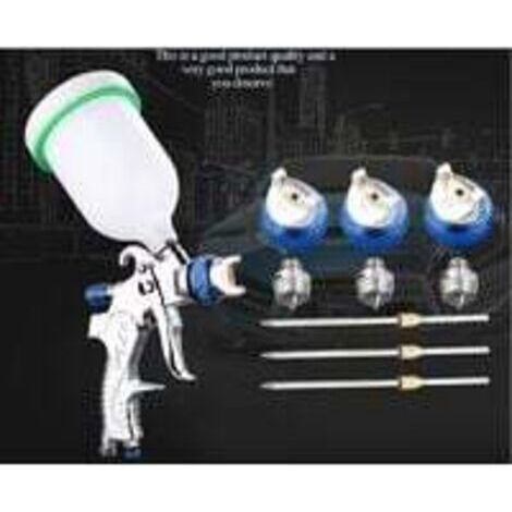 Pistolet à peinture professionnel, kit pistolet à peinture haute pression, pistolet à peinture pneumatique, pistolet à peinture à gravité, HVLP 600 cm³, buses 1,4 mm/1,7 mm/2,0 mm B