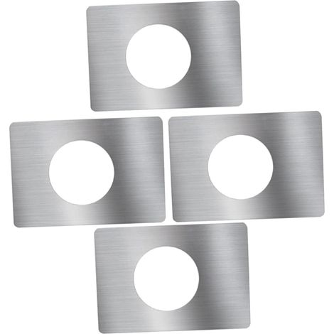 4pièces Plaque De Renfort De Porte Acier Inoxydable Couvre-trou De Serrure Plaque De Recouvrement Pour Bouton De Porte Kit Installation (1/5)
