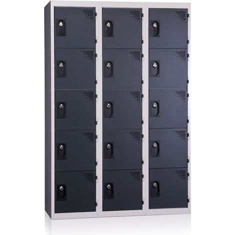 PROVOST - Vestiaire multicases Provost - 3 colonnes × 5 cases monobloc en acier