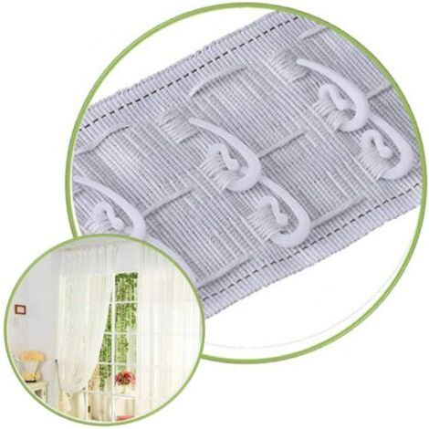 Lot de 100 crochets de rideau en plastique pour rideau de douche (1/3)