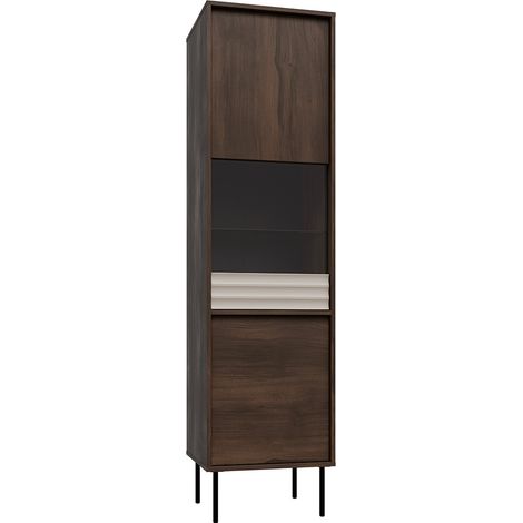 Vitrine 2 portes Astra Bois foncé et Cachemire (1/5)