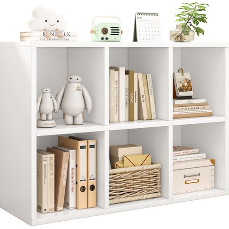 Kalax Open Cube Bücherregal 2X3 Weiß für Bücher Büro Modern (1/4)