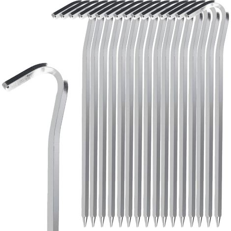 Lot de 16 piquets tente aluminium robustes longs (1/4)