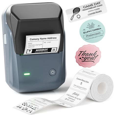 Étiqueteuse Bluetooth B1 avec ruban étanche, application polyvalente avec 60 polices et 1 600 icônes, imprimante d'étiquettes autocollantes, compatible iOS (Blu) (1/5)