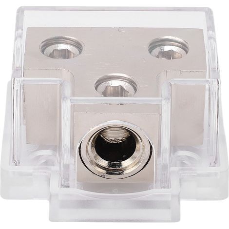 Bloc de distribution d'énergie à 2 voies en alliage de zinc se connectant avec couvercle en plastique pour l'audio de voiture (1/5)