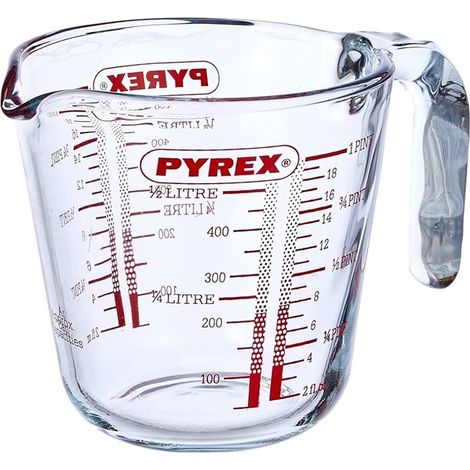 Name 0,5L Classic Messbecher - blau, Glas, für die Küche