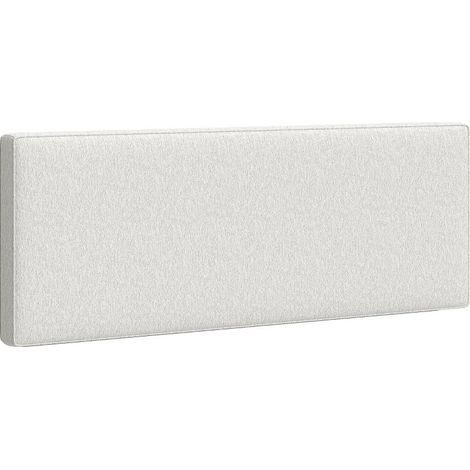 Tête de lit murale pour lit rembourré, 160 x 10 x 60 cm, revêtement en tissu, blanc crème (1/5)