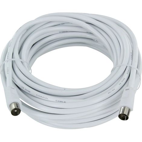 Câble coaxial pour antenne TV et satellite – Mâle/Femelle – Ø 9,52 mm – Longueur 10 m – Pour installation professionnelle – Dhome