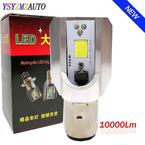 1 ampoule LED H4 10 000 lm pour phare de moto (BA20D) ultra-lumineuse, 12 V (1/4)