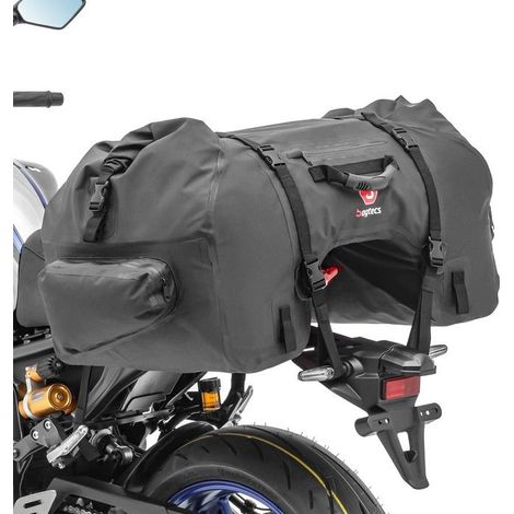 Bagtecs - Sacoche de selle moto étanche sacoche bagage moto pour passager arrière noir