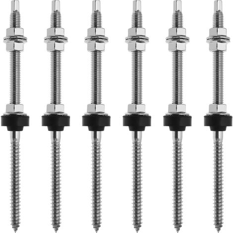 6pcs Boulon de Suspension en Acier inoxydable 304 Kit d'accessoires de Panneau Solaire de Boulons Suspension de Montage pour l'équipement de Jeu Construction de Pergola Barrière M10x200mm (1/5)