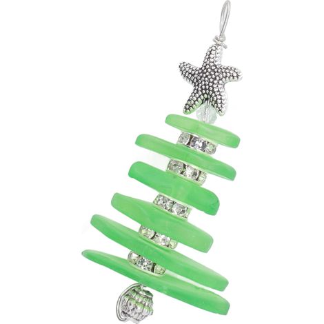 Handgefertigter Weihnachtsbaum aus Meeresglas, Weihnachtsbaumschmuck mit Ozeanmotiv für die Weihnachtsdekoration zu Hause (1/5)