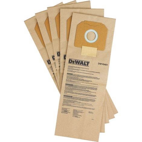 DEWALT DWV9401 (pkt of 5) Paper dust bag DWV902