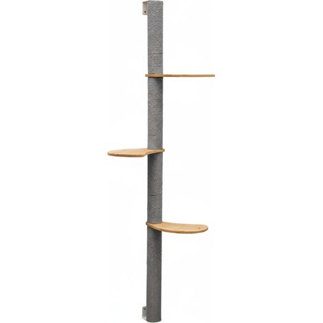 170 cm Rascador de Pared con 3 Plataformas - Árbol para Gatos - Columna de Sisal (1/5)