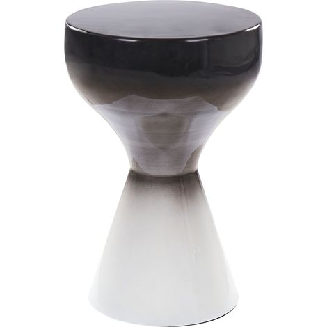 Mesa auxiliar de metal decorativa de hierro blanco y negro Tibito (1/5)