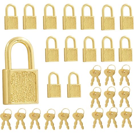 Cadenas à combinaison pour valise avec cadenas à combinaison - Lot de 15 cadenas - Cadenas vintage, serrure en métal rétro et clés - Mini cadenas antiques... (1/5)