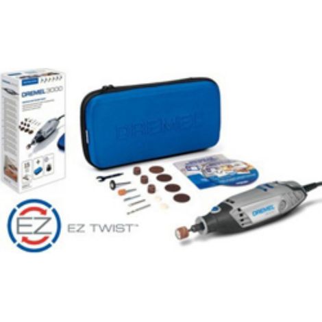 Dremel 3000 - Multiherramienta 130 W, kit con 15 accesorios y estuche, velocidad variable 10.000-33.000 rpm para tallar, grabar, fresar, amolar, limpiar, pulir, cortar y lijar (Versión Español)