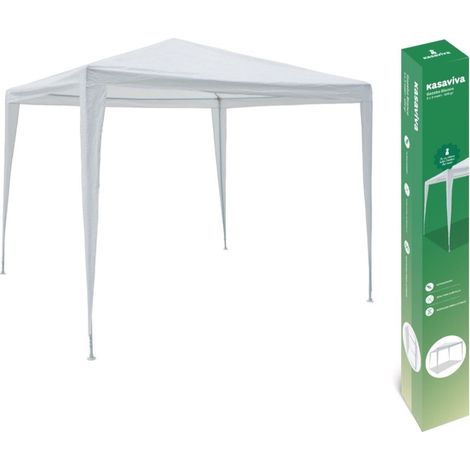 Gazebo da Giardino Smontabile in Ferro Bianco 3 x 3 Metri