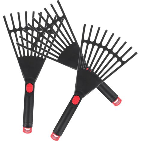 3pièces Râteau de Jardin à Main Portable Parties Outil de Jardinage pour Pelouses Léger et Facile à Transporter (1/5)