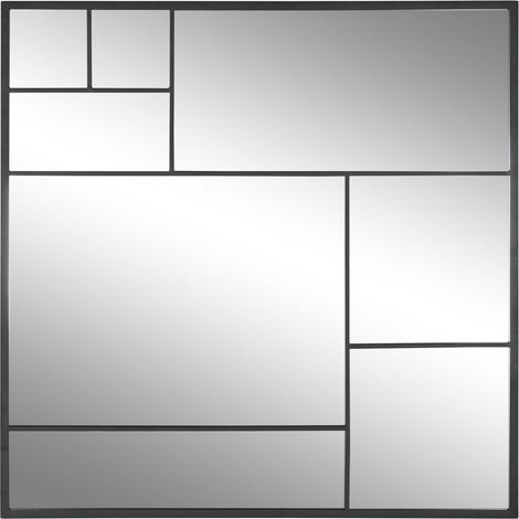 Espejo Hierro Cristal 90X2X90 Negro (1/4)