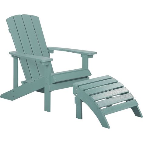 Gartenstuhl ADIRONDACK mit Fußstütze Türkis