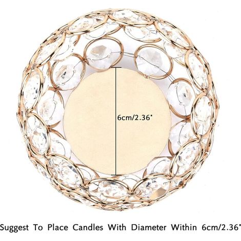 Bougeoirs en Cristal doré Lot de 2 Bougies Chauffe-Plat Bol en métal Luxueux candélabre 12 cm de Haut bougeoir Ornements pour noël Salon centres de Table de Mariage (Grand) (1/5)