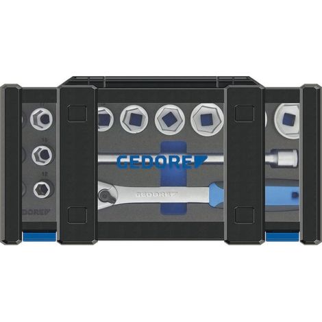Gedore Jeu de douilles 19 DMU-20 15 pcs. 1/2″ SW 10-32 mm Nombre de dents 60 6 pans - 3014347 (1/5)