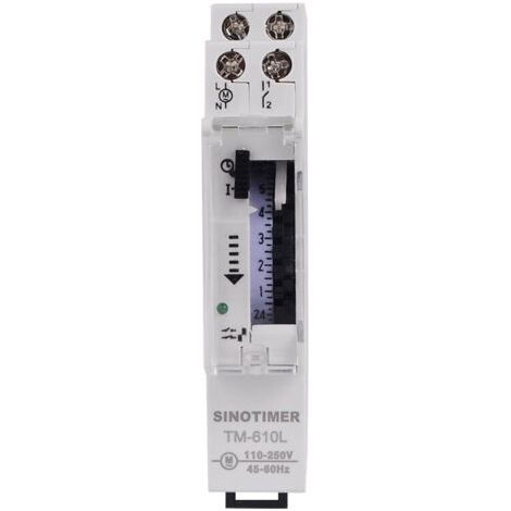 Horloge programmable journalière 220V – 24 heures 15 min – Montage direct dans armoire électrique – Consommation 1,5W (1/5)
