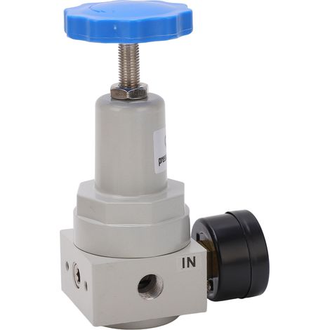 Automatischer Luftdruckregler mit Überdruckventil, Aluminiumlegierung, integriertes Manometer, Modell QTYH-08, Messbereich 0,15–4,0 MPa (1/5)