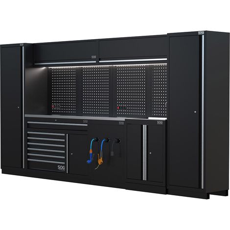 Arredamento modulare per officina e garage SOGI ARR-OFF-3920-A - piano in acciaio - 3920x466x2000 mm (1/5)