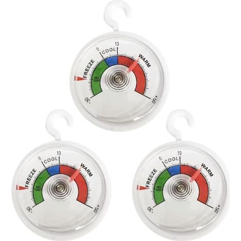 Filiyano-Lot de 3 thermomètres de réfrigérateur de 65 mm avec zones colorées, thermomètre analogique pour réfrigérateur et congélateur, thermomètre (1/4)