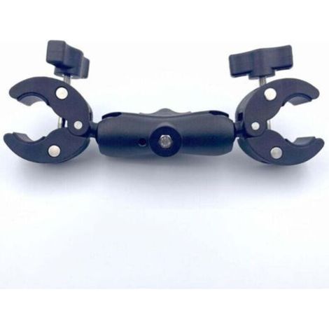 Support de parasol de jardin avec double pinces pour chaise, support de parasol mains libres, convient aux poussettes et aux mâts de drapeau, grande taille, noir. (1/4)