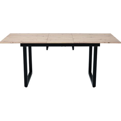 Tavolo da pranzo allungabile 140/180 x 80 x 75 cm stile industriale MDF rovere e nero (1/5)