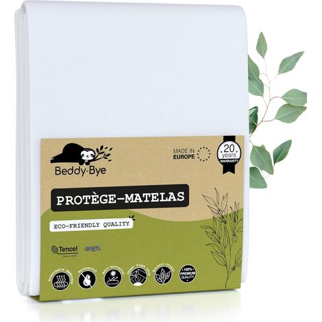 Protège Matelas 70x140-18 cm Qualité Supérieure Oeko-TEX®  Alèse Lit Bébé Imperméable en Fibre Luxe Tencel™ Écologique  Forme Drap Housse (1/5)