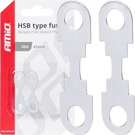 Flachstreifensicherungen 2 Stück HSB 42 mm 50 A amio-03499 (1/4)
