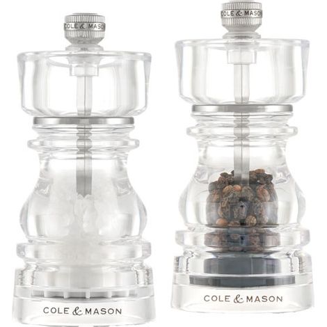 Geschenkset 2 Mühlen Salz und Pfeffer 13 cm Acryl - London - Cole & Mason