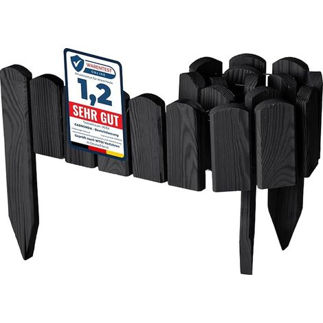 Bordure Jardin Bois 10x100cm Ganivelle Rouleau Graphite GD-0148 (1/3)