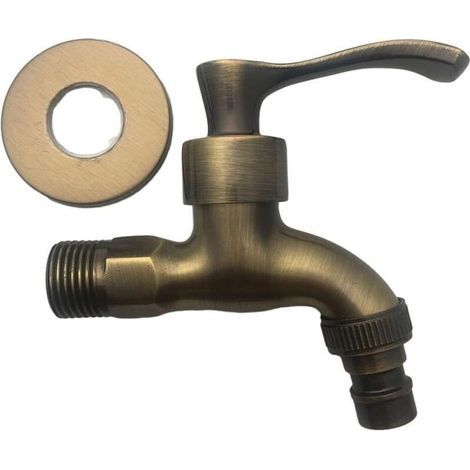 Dekorative Gartenarmatur aus bronzefarbenem, antikem Messing und Zinklegierung, einstufige Waschwasserarmatur (1/5)