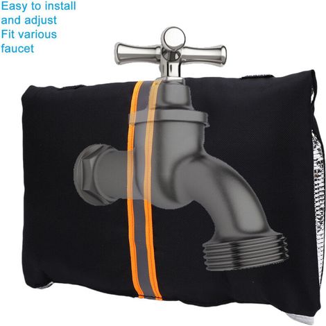 [Protection de robinet extérieur] 2x Cache robinet isolé avec bande réfléchissante Oxford 210D imperméable (1/4)