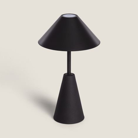 Lampada da Tavolo LED Portatile 3W per Esterni Metallo con Batteria Ricaricabile Chamle Nero