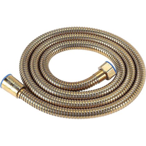 Flexible de douche doré de 1,5 mètre, long tuyau d'eau flexible en acier inoxydable pour salle de bain - L (1/5)